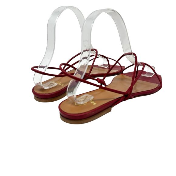 Brother‎ Vellies Trieste Sandals Flat Strappy Leather Red Size US 9 - Picture 7 of 14